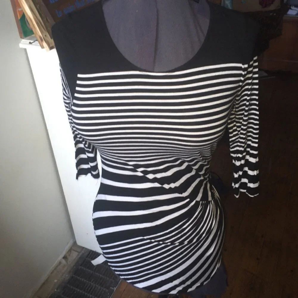 41Hawthorn Stitch Fix striped gathered side top